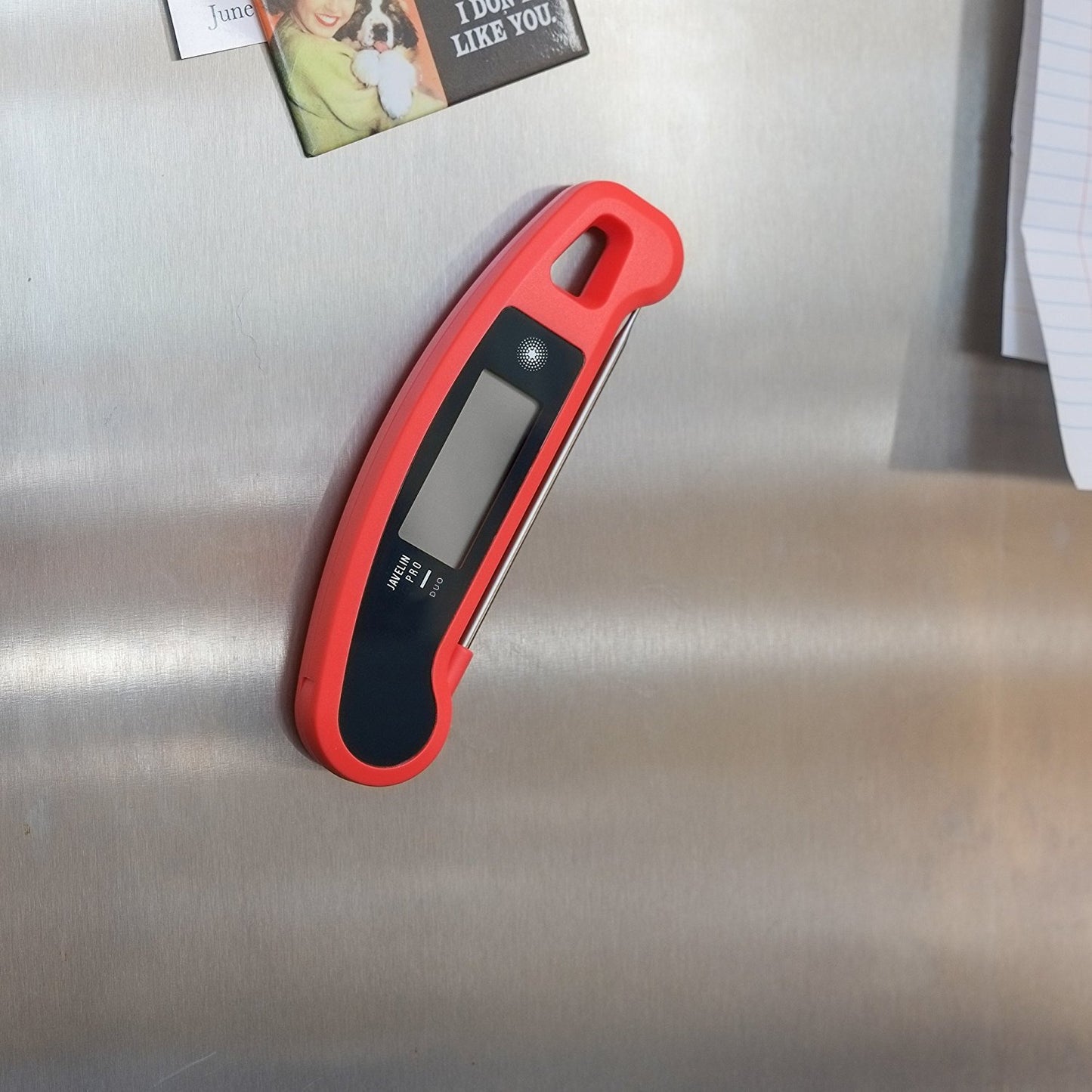 Lavatools Javelin® PRO Duo Ultra-Fast 2-Second Professional Digital Instant Read Meat Thermometer for Grill and Cooking, Auto-Rotating Backlit Display, IP65 Water Resistant, NSF Certified – Tangerine