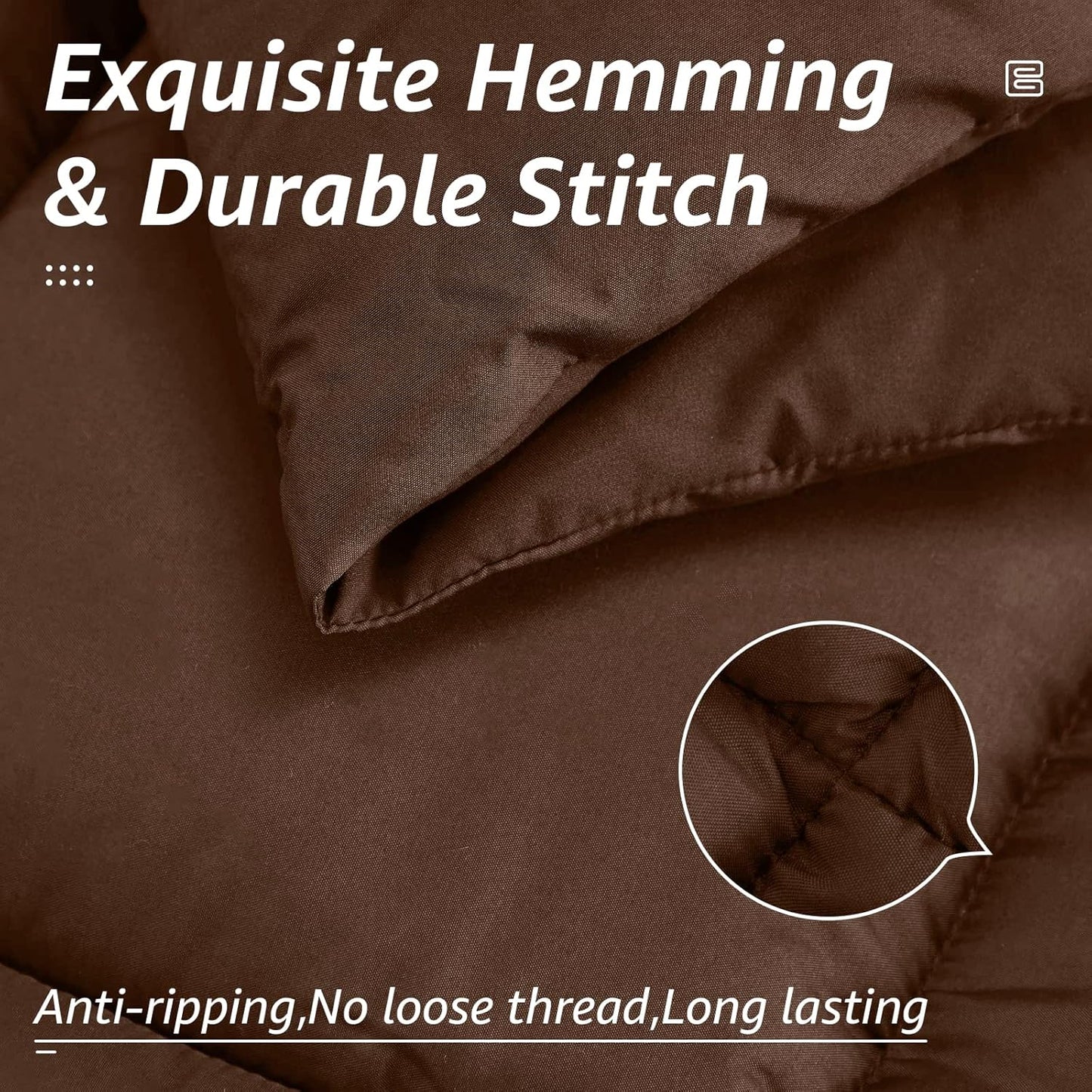 HYLEORY All Season King Size Bed Comforter - Cooling Down Alternative Quilted Duvet Insert with Corner Tabs - Winter Warm - Machine Washable - Mocha Coffee