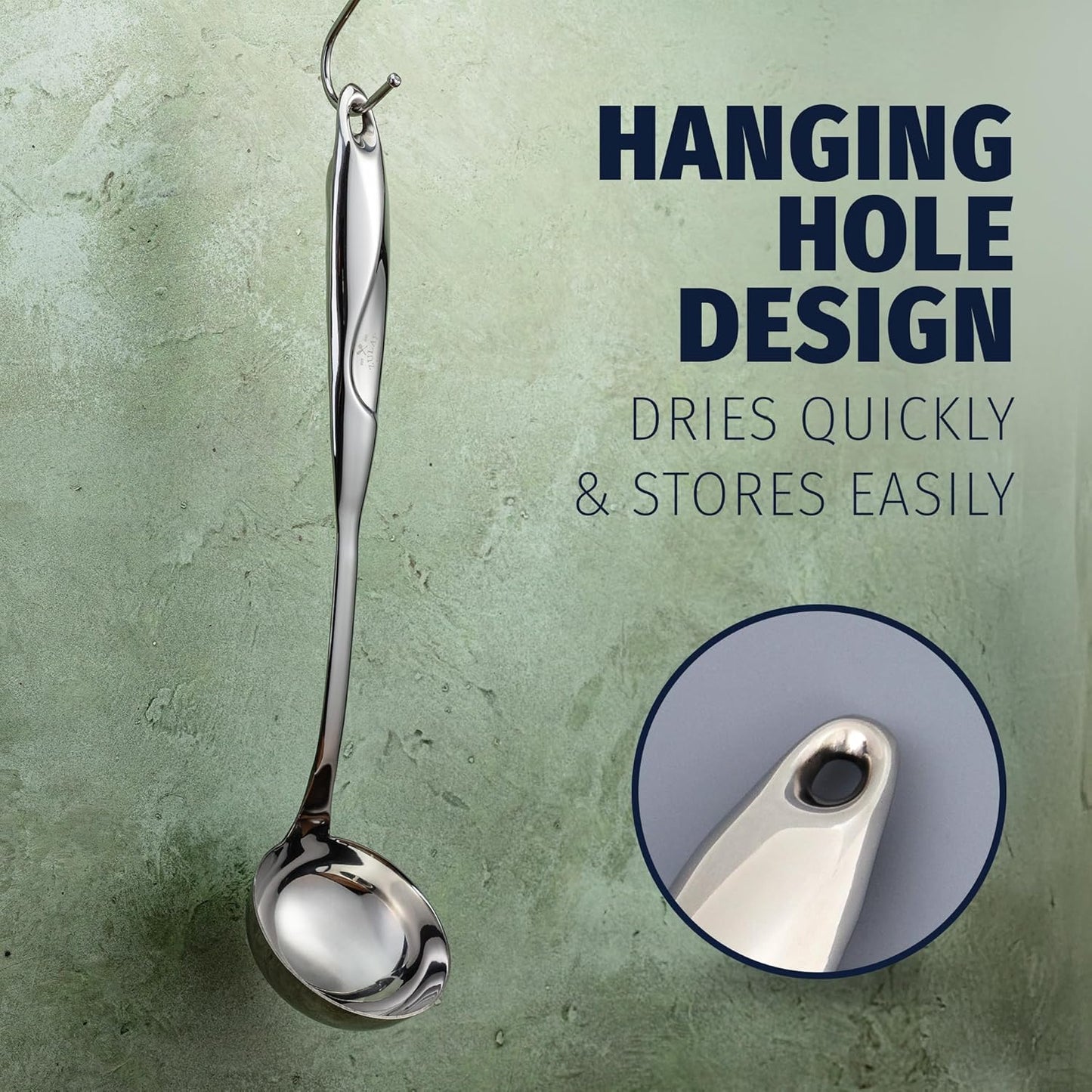 Zulay Kitchen Stainless Steel Soup Ladle – Lightweight, Strong & Durable Metal Ladle – Easy to Use, Comfortable Grip, Heat Resistant & Dishwasher Safe – Perfect for Home Cooks & Chefs (13")