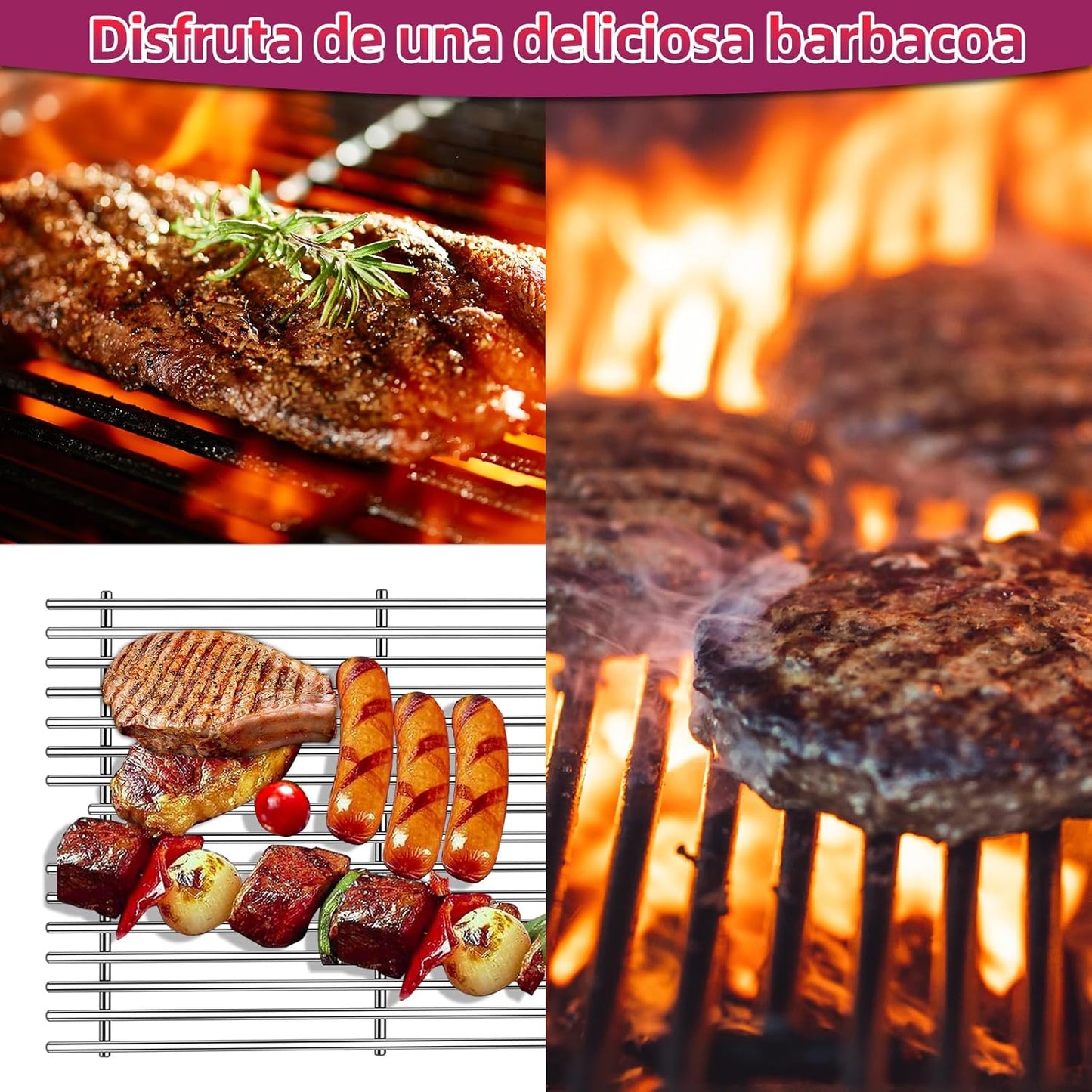 54911 Cooking Grid Grates with 94091 Heat Plate Replacement for Viking VGBQ 30" T Series, VGBQ 40 T SER, VGBQ410-3RE, VGIQ410-3RE, VGBQ 41'T,VGBQ300T,VGBQ0302T, VGBQ3002RT Grill Parts