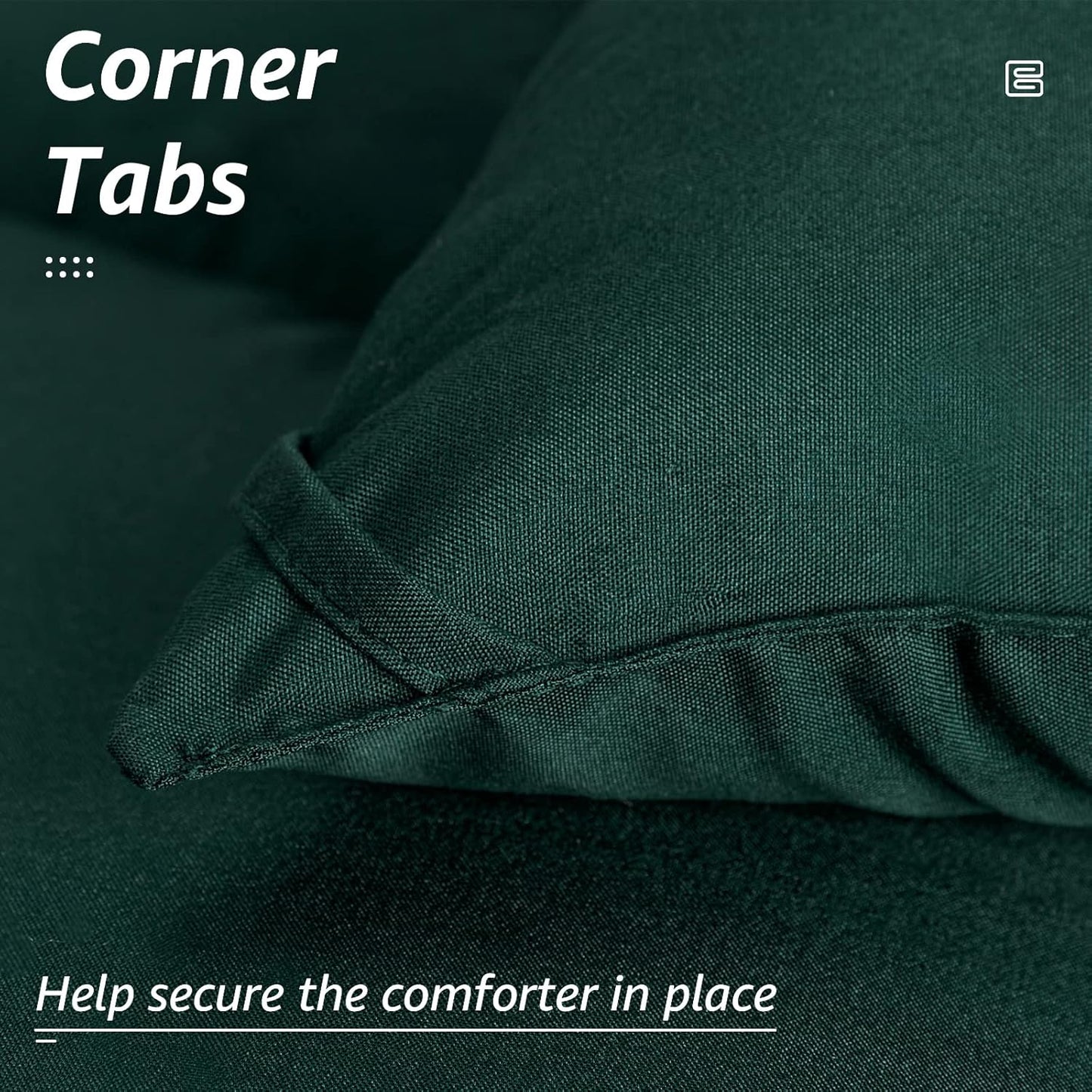 HYLEORY All Season Twin Size Bed Comforter - Cooling Goose Down Alternative Quilted Duvet Insert with Corner Tabs - Winter Warm - Machine Washable - Emerald Green
