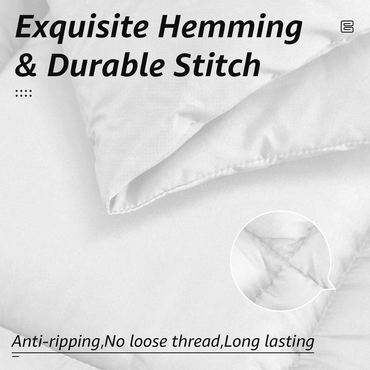 HYLEORY All Season California King Size Bed Comforter - Cooling Goose Down Alternative Quilted Duvet Insert with Corner Tabs - Winter Warm - Machine Washable - White