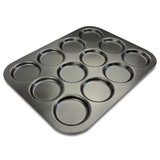 EXULTIMATE Muffin Top Pan Professional Pansuffin Pan Non Stick 12 Cavity Baking Moon Pie Whoopie Pie Hamburger Bun