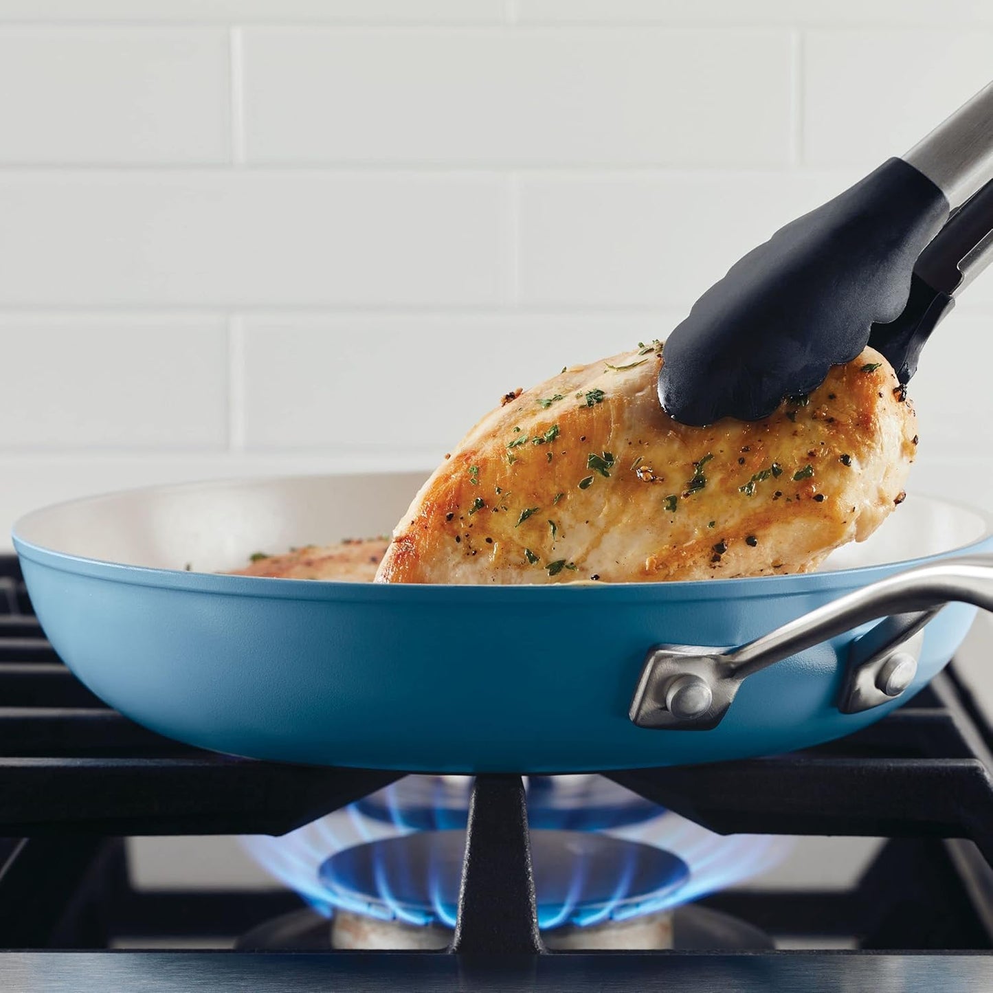KitchenAid Hard Anodized Ceramic Nonstick Frying Pan/Skillet, 10 Inch, Blue Velvet