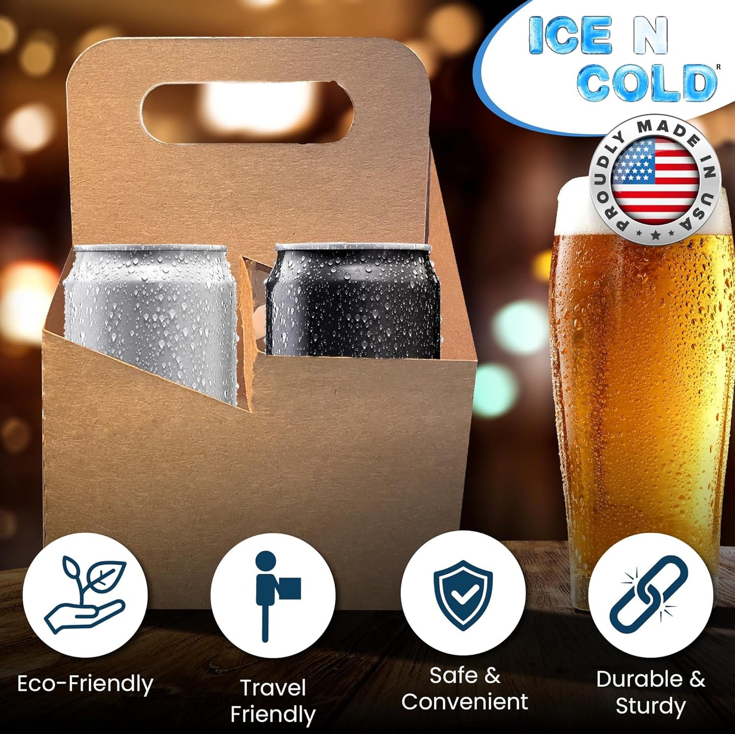 2 Cup Drink Carrier with Handle | Kraft Paperboard Cup Holder | Disposable Cup Holder for Hot or Cold Drinks | Cup Carrier for Food Delivery Services, Uber Eats, Door Dash (225ct)
