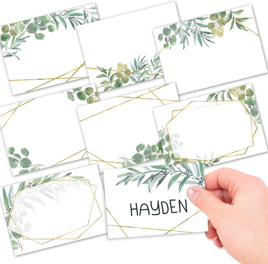 Name Tags Sticker - 56 Nametags for Classroom, Name Tag Stickers for Kids, Adhesive Classroom Labels for Teachers, Nametags Sticker for Clothes, Decorative Labels, Greenery Cubby Tags