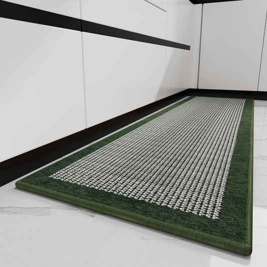 PADOOR Kitchen Mats for Floor, Kitchen Rugs Non Slip Washable, Rubber Backed Kitchen Runner Super Absorbent Kitchen Floor Mat Sink Rug, 20"x47" Green