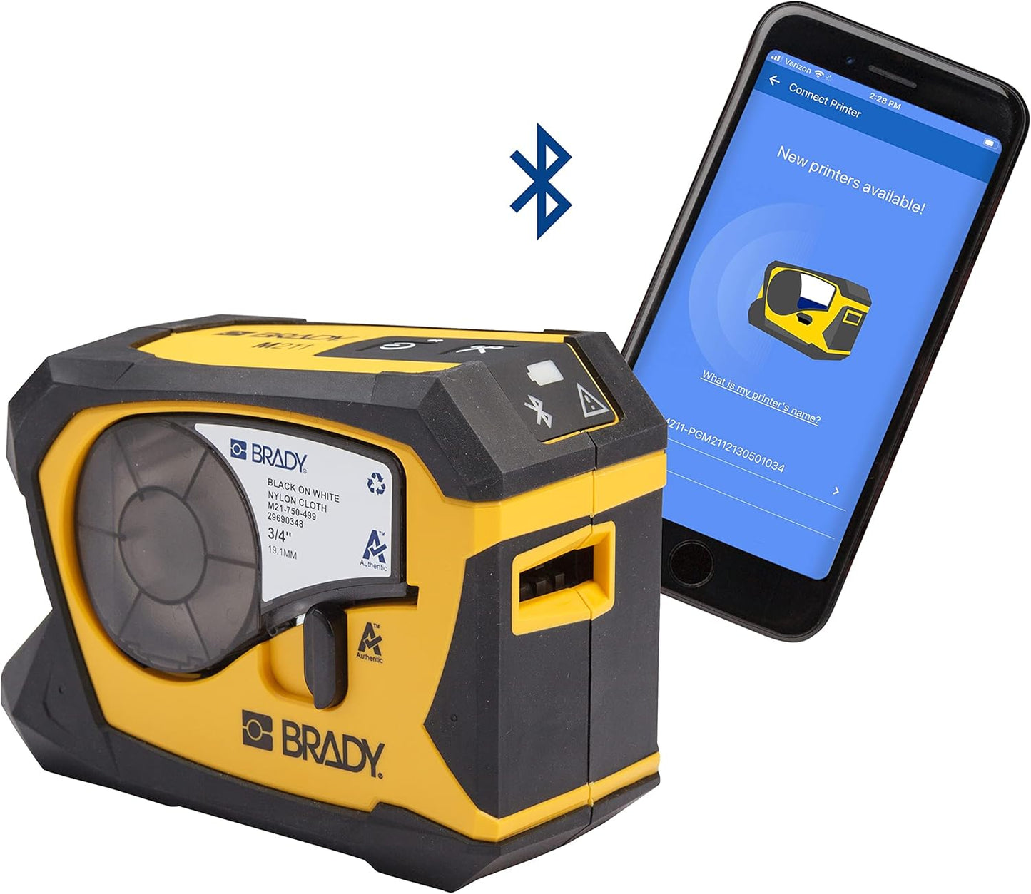 Brady M211 Portable Bluetooth Label Printer Authentic Multi-Purpose Nylon Label