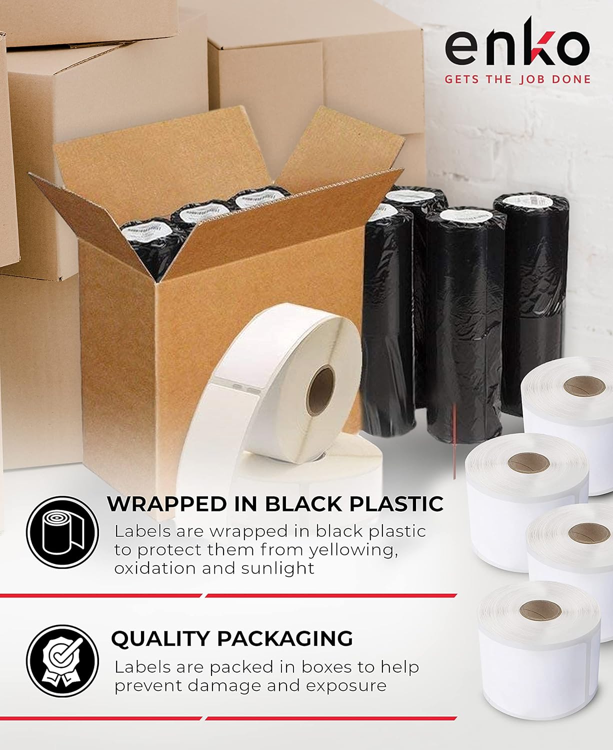 enKo (96 Rolls, 21,120 Labels) Address & Shipping Labels 30323 Compatible for Dymo LabelWriter (2-1/8 x 4")