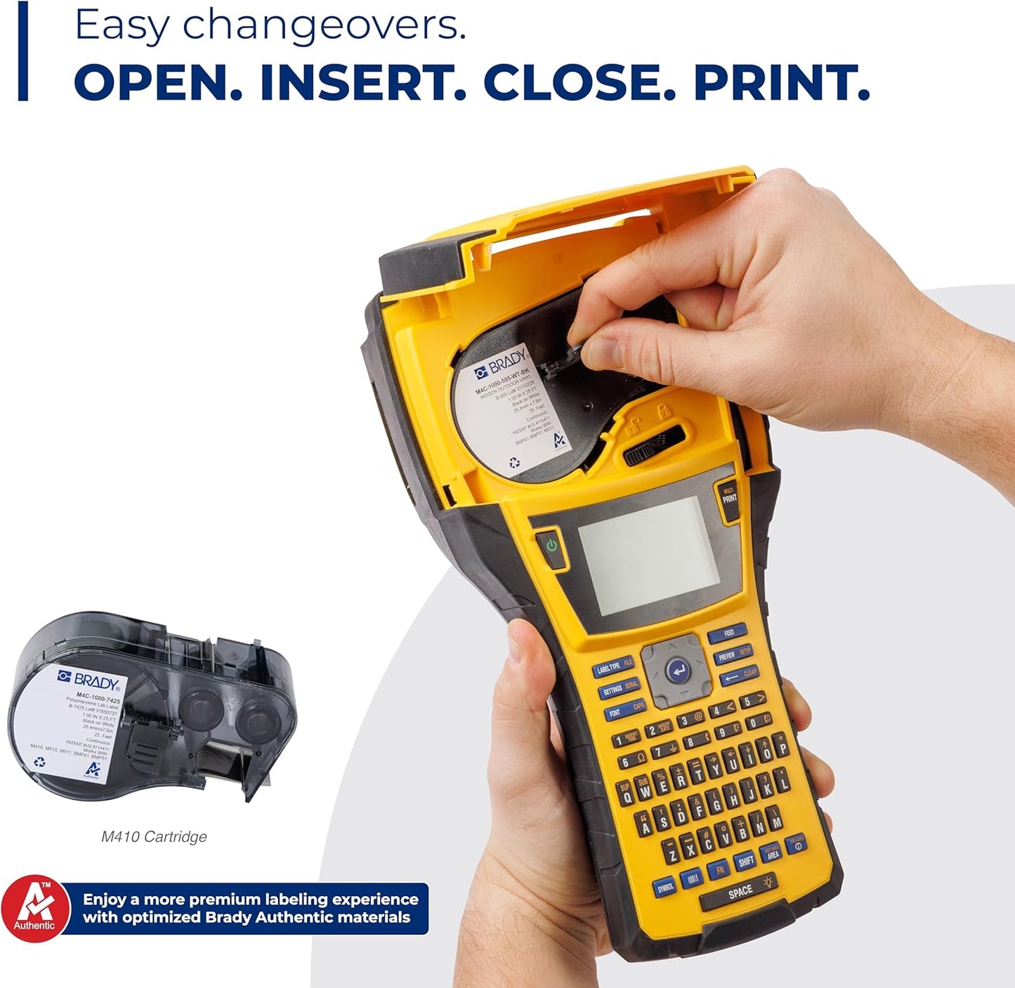Brady M410 Handheld Portable Label Printer Kit with Product and Wire ID Software, Carrying Case, Rechargeable Battery and Charger, Magnetic and Utility Holders, 11.5" H x 6" W x 3.5" H