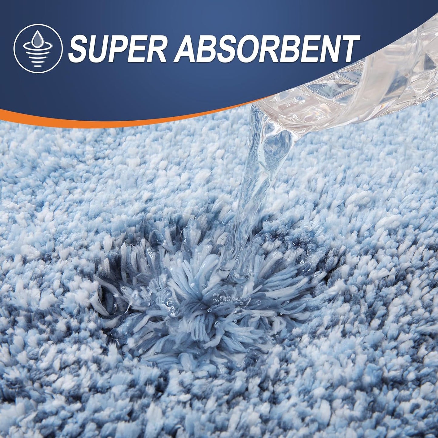 OLANLY Bathroom Rugs Mat 44x32, Extra Soft Absorbent Microfiber Bath Rugs, Rubber Backing, Quick Dry, Machine Washable Bath Mats for Bathroom Floor, Tub and Shower, Home Decor Accessories, Blue
