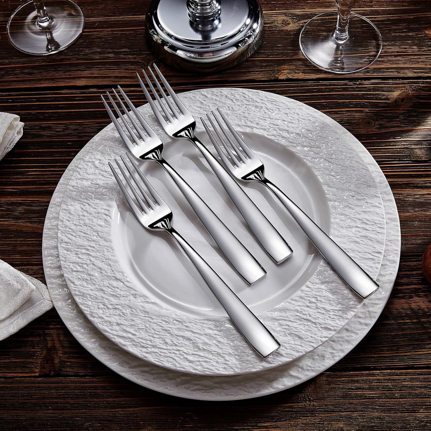 KEAWELL Premium 20/45/65 Piece Louis Silverware Set, 18/10 Stainless Steel, Service for 4/8/12, Fine Flatware Set, Dishwasher Safe (65)