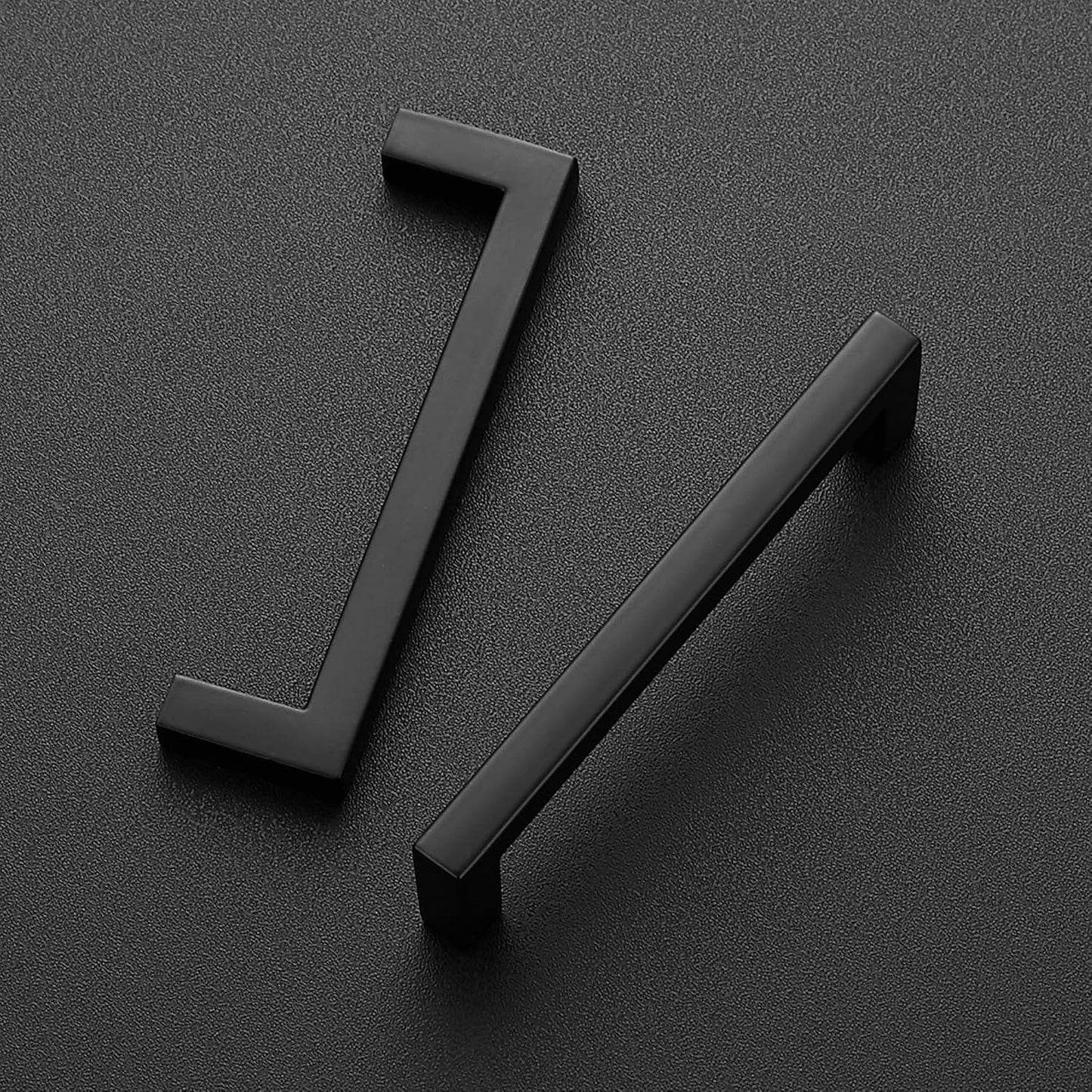 Ravinte 5 Pack Solid 3-3/4 Inch Center to Center Slim Square Bar Drawer Handles Kitchen Cabinet Hardware Matte Black Pulls