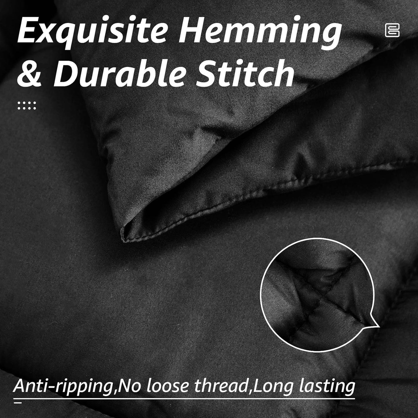 HYLEORY All Season Queen Size Bed Comforter - Cooling Down Alternative Quilted Duvet Insert with Corner Tabs - Winter Warm - Machine Washable - Dark Grey